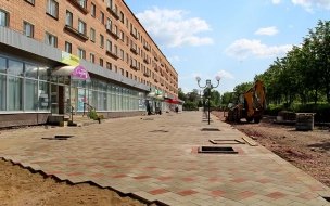 В Подпорожье полным ходом идет благоустройство пешеходной зоны на проспекте Ленина