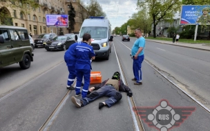 На Васильевском острове три мотоциклиста пострадали в ДТП
