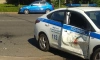 Полицейская машина и мотоцикл столкнулись на Зайцева
