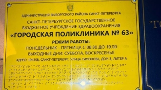 В Петербурге табличку Брайля на входе в поликлинику заменили на плоскую