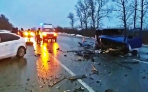 В лобовом ДТП на трассе "Петербург-Невель" погиб один человек, шестеро пострадали