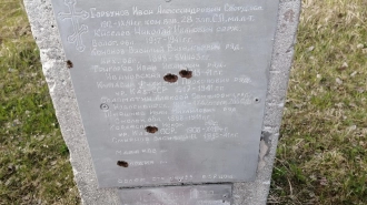 В Ленобласти вандалы неизвестные расстреляли мемориал "Скорбящий матрос" 
