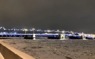 Дворцовый мост украсили подсветкой к Рождеству