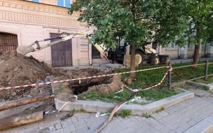 На 3-й линии В. О. провалилась поливочная машина