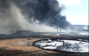 На территории бывшего завода в поселке Дружная Горка произошел пожар