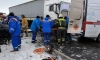 Около деревни Кисельня столкнулись легковушка и грузовик
