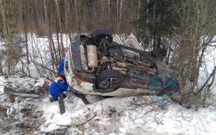 В районе деревни Поги в аварии пострадала водитель Nissan