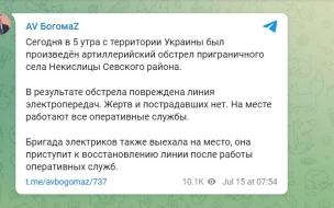 Губернатор Брянской области сообщил о повреждении ЛЭП при обстреле Некислицы