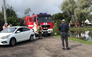 В Красном Селе автомобиль  Mercedes утонул в пруду