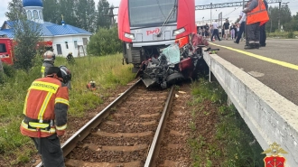 В Гатчинском районе "Ласточка" сбила легковушку. Погибли 4 человека