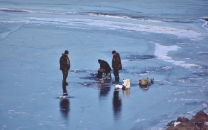 Два человека ушли под лед Финского залива во время рыбалки