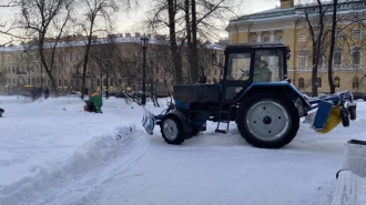 В Петербурге расчистили от снега Александровский сад