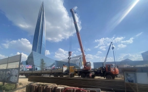 Подземный переход для пешеходов у "Лахта Центра" готов на 86%