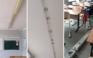 В Красноярске на трёх школьниц обрушилась лампа во время урока