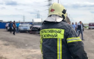 Грузовик горел на КАД в Красногвардейском районе