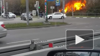 В Москве горел дом вблизи АЗС