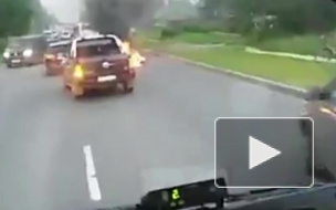 Появились видео и фото сгоревшего мотоцикла на улице Есенина