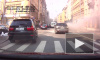 Видео: горящая Mazda перекрыла Большую Пушкарскую