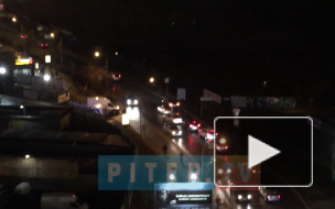 Видео: в Кудрово на одном участке произошло сразу два ДТП