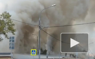 Очевидцы сняли на видео ужасный пожар в московском автобусном парке