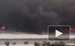 Появилось видео чудовищного пожара на трассе М-52 в Бердске