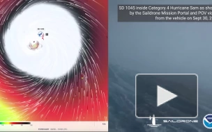 Беспилотник впервые заснял видео из эпицентра урагана