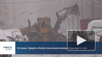Видео: в Выборге вновь прошли плановые уборки дорог от снега 