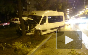 В Петербурге маршрутка с пассажирами врезалась в дерево, в ДТП пострадали четыре человека