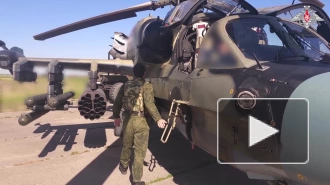 Минобороны показало кадры боевой работы экипажа вертолета Ка-52м