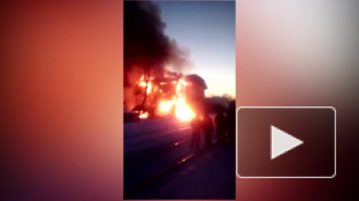 Появилось видео пожара вокзала под Тамбовом, который подожгли школьники