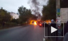 Сегодня вечером загорелся автобус в Астрахани
