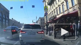 На Невском проспекте хрупкую девушку накрыл дорожный знак 