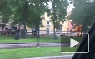 Эффектный взрыв газа на Васильевском острове попал на видео