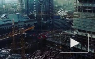 Появилось видео пожара на территории "Москва-Сити"