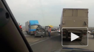 В Интернете появилось видео с места массовой аварии на трассе Ленинск-Кузнецк - Новокузнецк