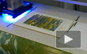 Пример печати  керамическими чернилами тестовых патчей для профилирования