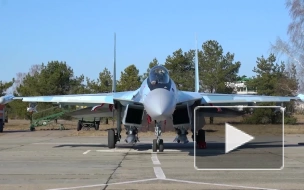 Опубликовано видео боевого применения Су-35 в ходе спецоперации на Украине 