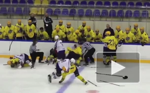 В матче российских хоккейных команд произошла массовая драка