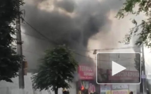 Появилось видео крупного пожара на Дорожной в Воронеже