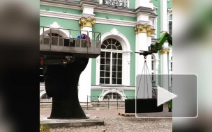 Видео: во дворе Эрмитажа возводят семиметровую "Карлоту"