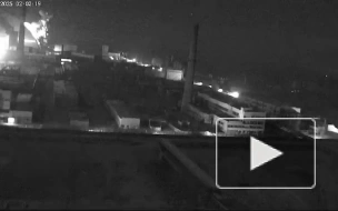 Опубликовано видео удара по саркофагу над разрушенным энергоблоком ЧАЭС