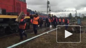 Появилось видео с места железнодорожной аварии в Пензенской области