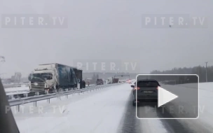 На трассе "Сортавала" в районе деревни Вартемяги в обе стороны собрались пробки из-за ДТП