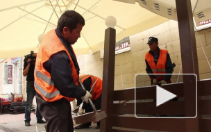 На Московском проспекте снесли незаконные уличные кафе