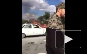 В Махачкале массовое ДТП закончилось страшным пожаром