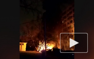 Ночью на проспекте Славы полыхали четыре легковушки