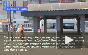 Станцию метро "Улица Дыбенко" и поликлинику "минировала" пьяная женщина