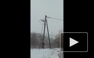 В соцсетях выложили видео, как в Казани загорелся столб