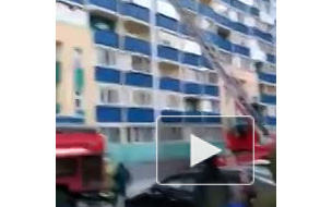 Очевидец снял пожар в Новосибирске