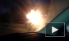 В Петербурге на кольцевой очевидец снял на видео горящий автомобиль